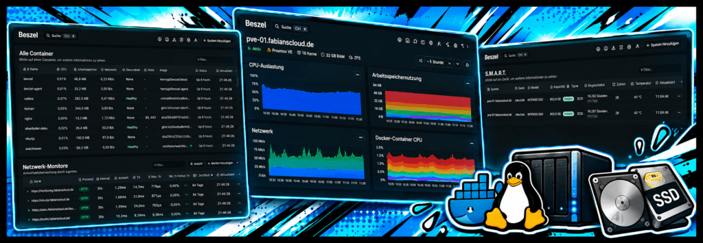 Beszel Monitoring Praxiseinsatz Dashboards